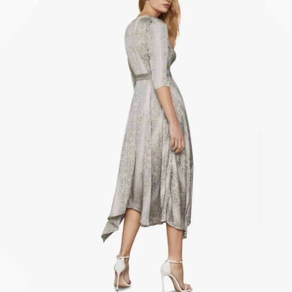 BCBG Maxaria gray snake print midi wrap dress - Picture 4 of 6